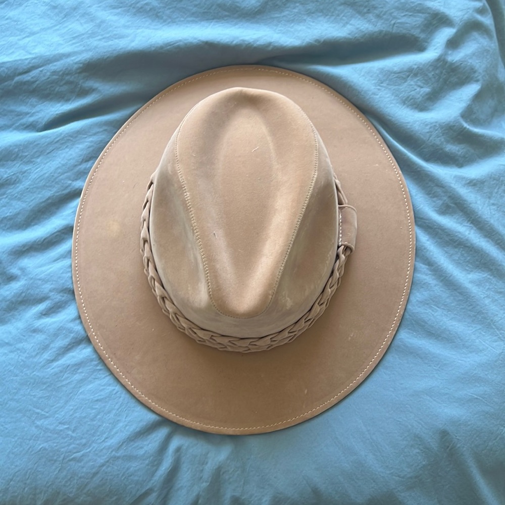 Anthropologie pink suede western hat